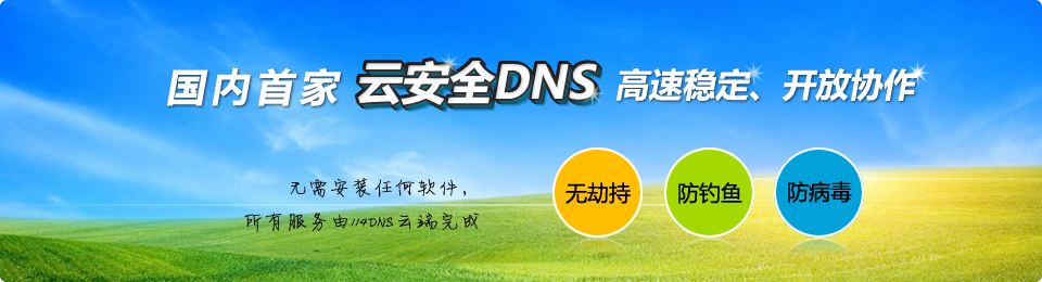 国内首家云安全DNS完全免费开放协作